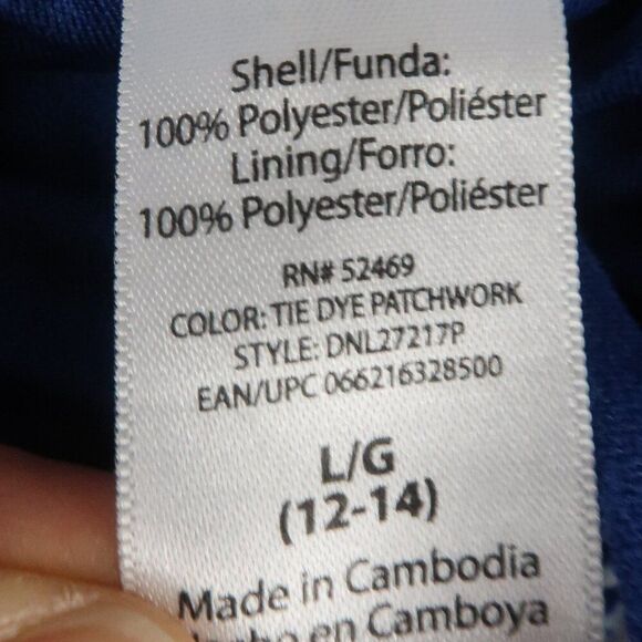 DANSKIN BLUE TIE DYE PRINT RUNNING SHORT WITH BUILT IN UNDERWEAR SIZE LARGE - Picture 3 of 7